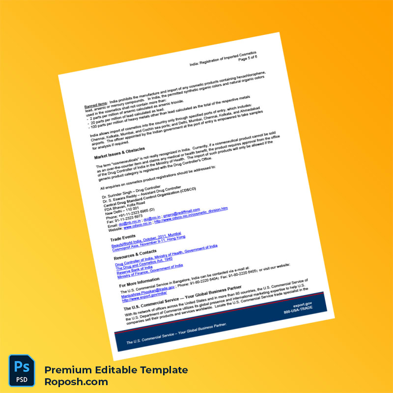 Customizable India Drug Regulatory Authority Business Registration Certificate Editable Word & PDF Template 6 page Customizable India Drug Regulatory Authority Business Registration Certificate Editable Word & PDF Template 6 page