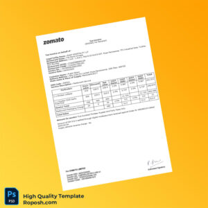 India EAGP Hospitality LLP Tax Invoice Template in Word and PDF formats