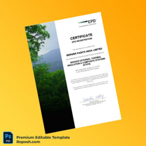 Customizable India EPD International Certificate Editable Word & PDF Template Customizable India EPD International Certificate Editable Word & PDF Template