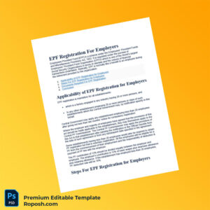 Customizable India EPFO Business Registration Certificate Editable Word & PDF Template 5 page