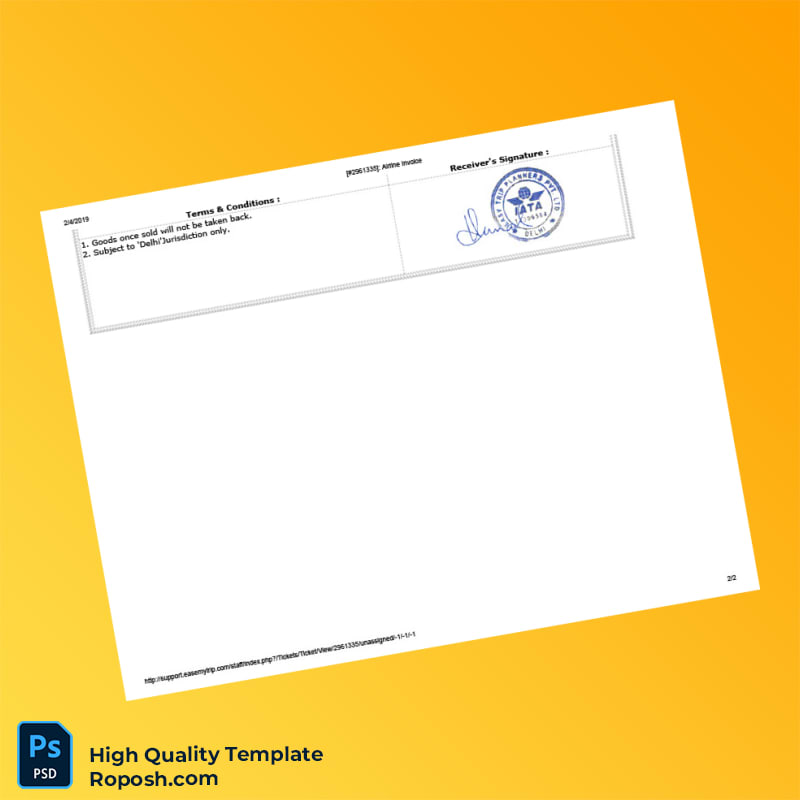 India Easy Trip Planners Invoice Template in Word and PDF formats 2 page India Easy Trip Planners Invoice Template in Word and PDF formats 2 page