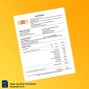India EatClub Brands Private Limited Invoice Template in Word and PDF formats