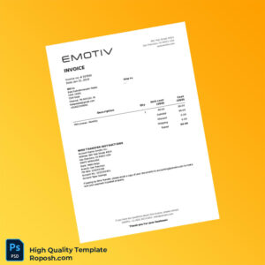 India Emotiv Inc Invoice Template in Word and PDF formats India Emotiv Inc Invoice Template in Word and PDF formats