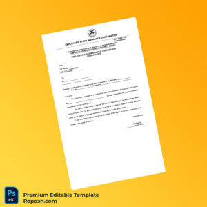 Customizable India Employees State Insurance Corporation Employment Verification Letter Word & PDF Template 2 page