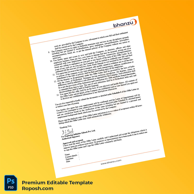 Customizable India Exploring Infinities Edtech Pvt Ltd Employment Verification Letter Word & PDF Template 4 page Customizable India Exploring Infinities Edtech Pvt Ltd Employment Verification Letter Word & PDF Template 4 page