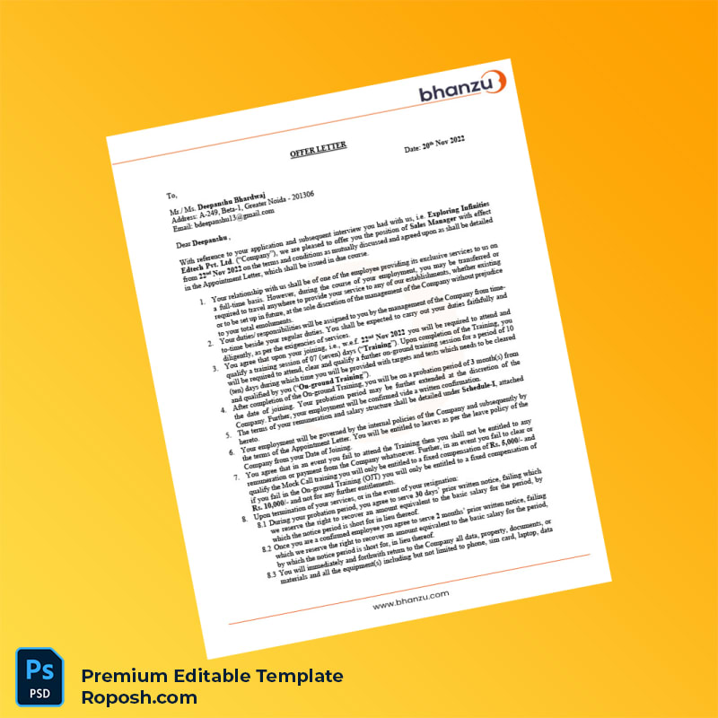 Customizable India Exploring Infinities Edtech Pvt Ltd Employment Verification Letter Word & PDF Template 4 page Customizable India Exploring Infinities Edtech Pvt Ltd Employment Verification Letter Word & PDF Template 4 page