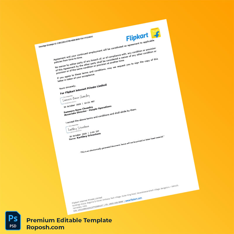 Customizable India Flipkart Employment Verification Letter Word & PDF Template 8 page Customizable India Flipkart Employment Verification Letter Word & PDF Template 8 page