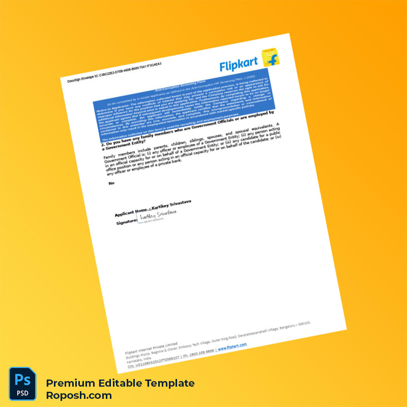 Customizable India Flipkart Employment Verification Letter Word & PDF Template 8 page Customizable India Flipkart Employment Verification Letter Word & PDF Template 8 page