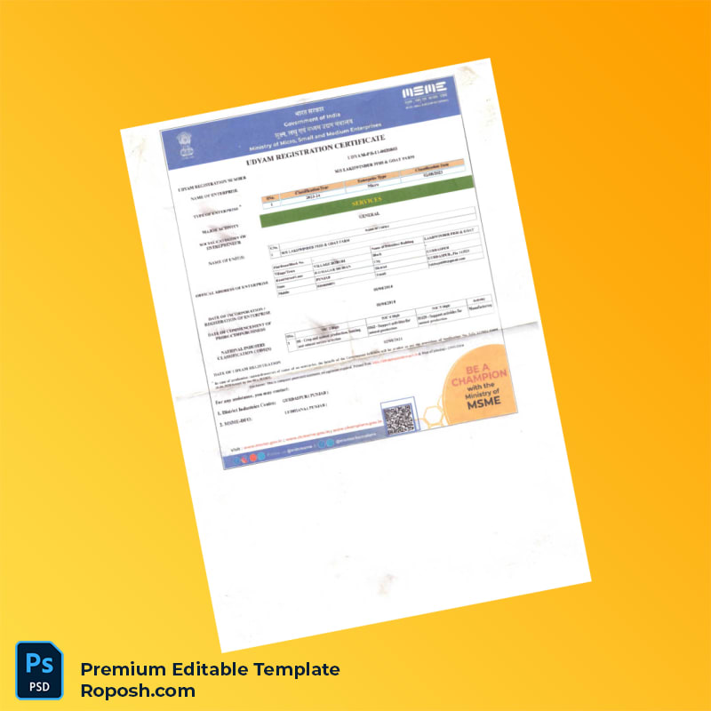 Customizable India Food Safety Registration Certificate Editable Word & PDF Template 4 page Customizable India Food Safety Registration Certificate Editable Word & PDF Template 4 page