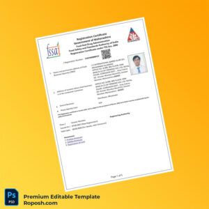 Customizable India Food Safety and Standards Authority Food License Editable Word & PDF Template 5 page Customizable India Food Safety and Standards Authority Food License Editable Word & PDF Template 5 page