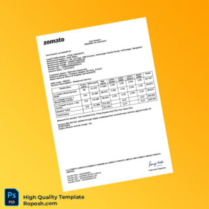 India Food Thoughts Tax Invoice Template in Word and PDF formats India Food Thoughts Tax Invoice Template in Word and PDF formats