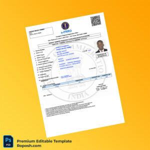 Customizable India Foreigners Regional Registration Office Registration Certificate Editable Word & PDF Template 2 page