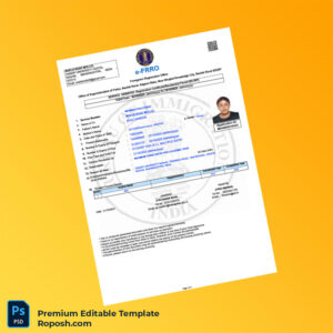 Customizable India Foreigners Registration Office Student Visa Registration Certificate Editable Word & PDF Template