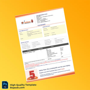 India Gaslinks Invoice Template in Word and PDF formats 2 page
