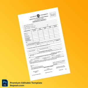 Customizable India Gauhati University Certificate of Diploma Application Editable Word & PDF Template 2 page