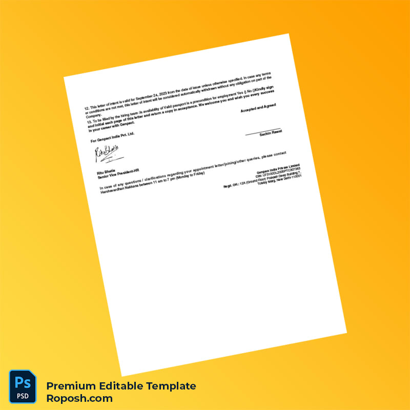 Customizable India Genpact Employment Verification Letter Word & PDF Template 7 page Customizable India Genpact Employment Verification Letter Word & PDF Template 7 page