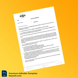 Customizable India Go Digit General Insurance Limited Employment Verification Letter Word & PDF Template 3 page