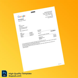 India Google India Private Limited Invoice Template in Word and PDF formats 2 page