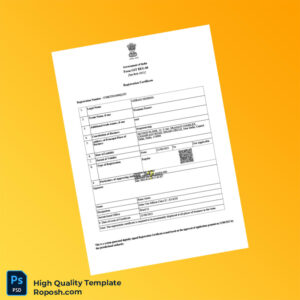 India Government Registration Certificate Template in Word and PDF formats 3 page India Government Registration Certificate Template in Word and PDF formats 3 page