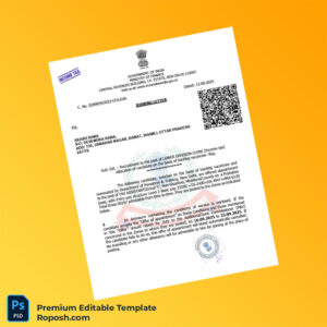 Customizable India Government of India Employment Verification Letter Word & PDF Template 5 page