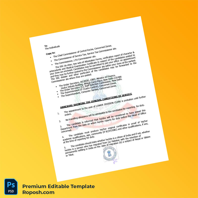 Customizable India Government of India Employment Verification Letter Word & PDF Template 5 page Customizable India Government of India Employment Verification Letter Word & PDF Template 5 page