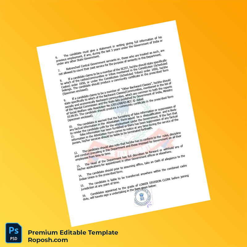 Customizable India Government of India Employment Verification Letter Word & PDF Template 5 page Customizable India Government of India Employment Verification Letter Word & PDF Template 5 page