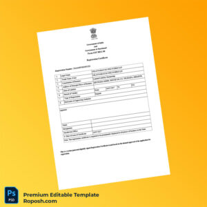 India Government of Jharkhand GST Registration Certificate Editable Word & PDF Template 3 page