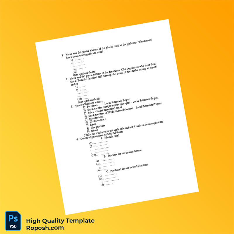 India Government of Kerala Department of Commercial Taxes Business Registration Certificate Template in Word and PDF formats 6 page India Government of Kerala Department of Commercial Taxes Business Registration Certificate Template in Word and PDF formats 6 page