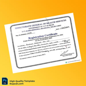 India Government of NCT of Delhi Registration Certificate Template in Word and PDF formats India Government of NCT of Delhi Registration Certificate Template in Word and PDF formats