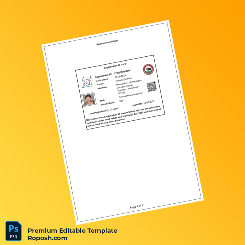 Customizable India Government of Nagaland Business Registration Certificate Editable Word & PDF Template 4 page Customizable India Government of Nagaland Business Registration Certificate Editable Word & PDF Template 4 page