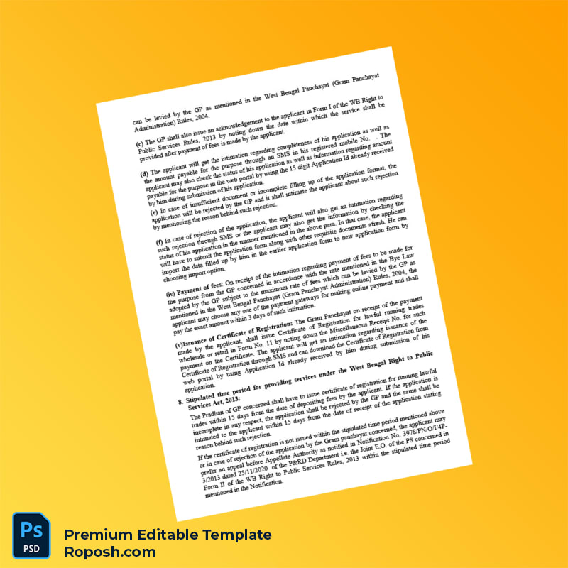 Customizable India Gram Panchayat Business Registration Certificate Editable Word & PDF Template 4 page Customizable India Gram Panchayat Business Registration Certificate Editable Word & PDF Template 4 page