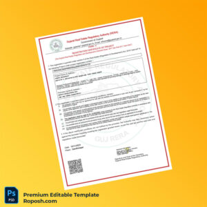Customizable India Gujarat Real Estate Regulatory Authority Registration Certificate Editable Word & PDF Template Customizable India Gujarat Real Estate Regulatory Authority Registration Certificate Editable Word & PDF Template