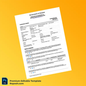 Customizable India Haryana Engineering Works Portal Contractor Registration Application Form 4 page