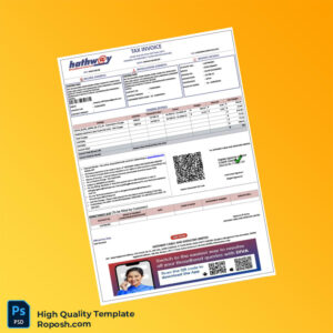 India Hathway Cable and Datacom Limited Tax Invoice Template in Word and PDF formats