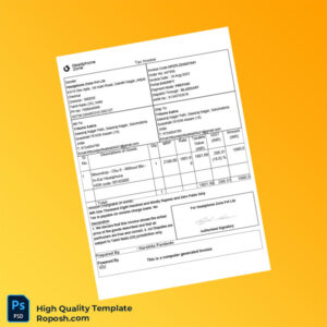 India Headphone Zone Pvt Ltd Tax Invoice Template in Word and PDF formats