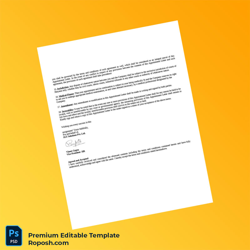 Customizable India IGT Solutions Private Limited Employment Verification Letter Word & PDF Template 5 page Customizable India IGT Solutions Private Limited Employment Verification Letter Word & PDF Template 5 page