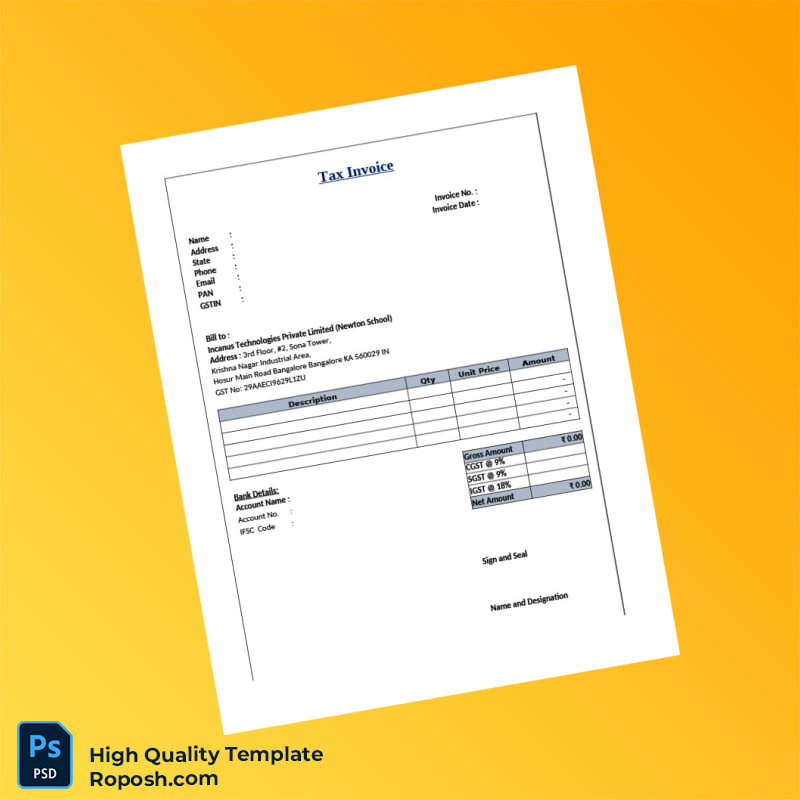 India Incanus Technologies Private Limited Tax Invoice Template in Word and PDF formats 4 page India Incanus Technologies Private Limited Tax Invoice Template in Word and PDF formats 4 page