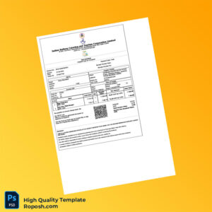 India Indian Railway Catering and Tourism Corporation Limited Invoice Template in Word and PDF formats India Indian Railway Catering and Tourism Corporation Limited Invoice Template in Word and PDF formats