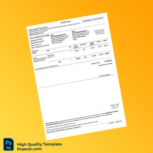 India Indospirit Private Limited Credit Invoice Template in Word and PDF formats 2 page