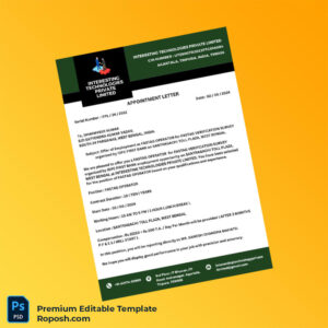 Customizable India Interesting Technologies Private Limited Appointment Letter Word & PDF Template 2 page Customizable India Interesting Technologies Private Limited Appointment Letter Word & PDF Template 2 page