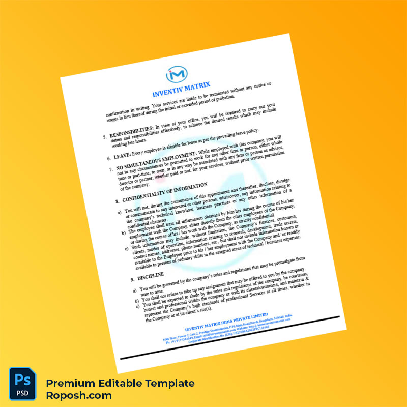 Customizable India Inventiv Matrix Employment Verification Letter Word & PDF Template 5 page Customizable India Inventiv Matrix Employment Verification Letter Word & PDF Template 5 page