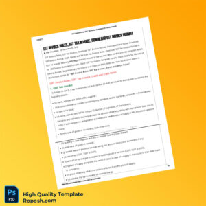 India Invoice Template in Word and PDF formats 6 page