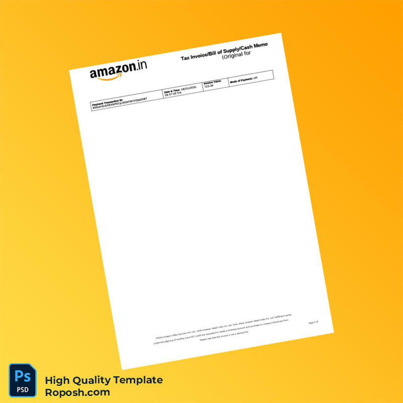 India JIPVI ECOMMERCE PRIVATE LIMITED Invoice Template in Word and PDF formats 3 page India JIPVI ECOMMERCE PRIVATE LIMITED Invoice Template in Word and PDF formats 3 page