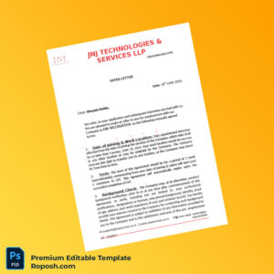 Customizable India JNJ Technologies Services LLP Employment Verification Letter Word & PDF Template 4 page