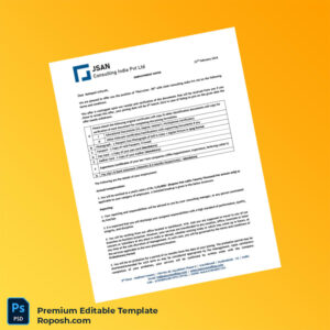 Customizable India JSAN Consulting India Pvt Ltd Employment Offer Letter Word & PDF Template 3 page