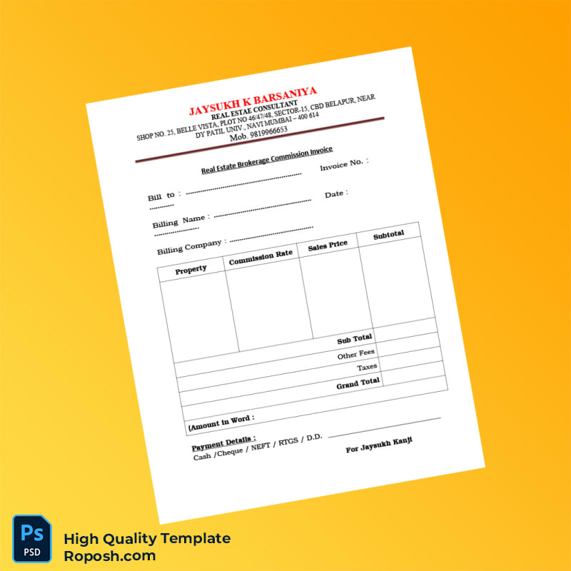 India Jaysukh K Barsaniya Invoice Template in Word and PDF formats 2 page India Jaysukh K Barsaniya Invoice Template in Word and PDF formats 2 page