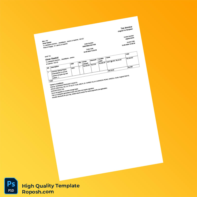 India Jesus Creation Invoice Template in Word and PDF formats India Jesus Creation Invoice Template in Word and PDF formats