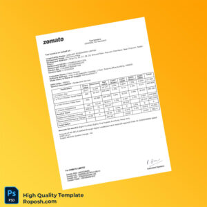 India Jubilant Foodworks Limited Invoice Template in Word and PDF formats 2 page India Jubilant Foodworks Limited Invoice Template in Word and PDF formats 2 page