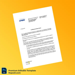 Customizable India KPMG Employment Verification Letter Word & PDF Template 2 page