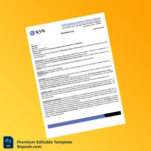 Customizable India KVB Staffing Solutions Private Limited Employment Verification Letter Word & PDF Template 5 page Customizable India KVB Staffing Solutions Private Limited Employment Verification Letter Word & PDF Template 5 page